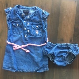 Polo denim dress toddler girls
